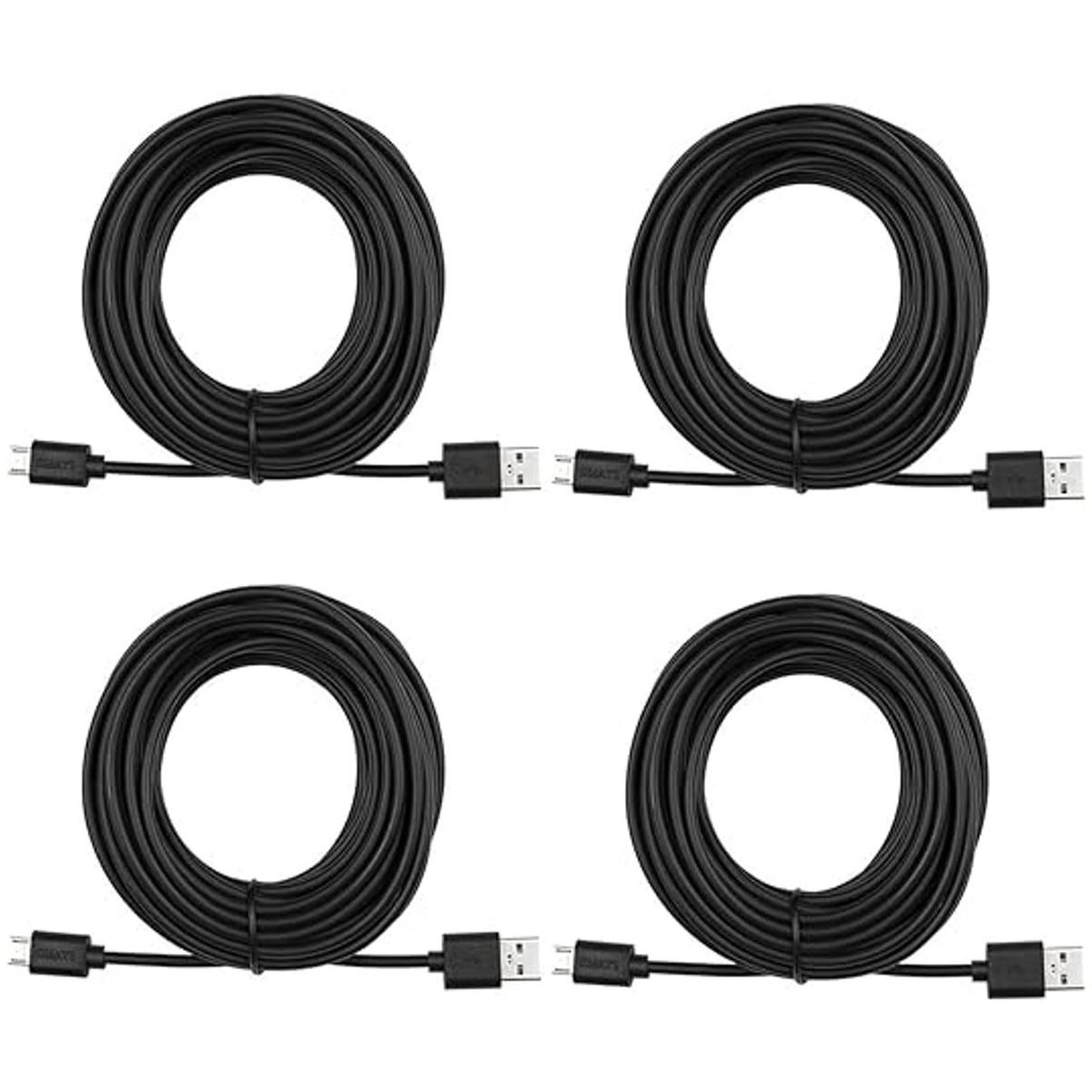 Paquete de 4 cables de extensión micro USB para cámara de