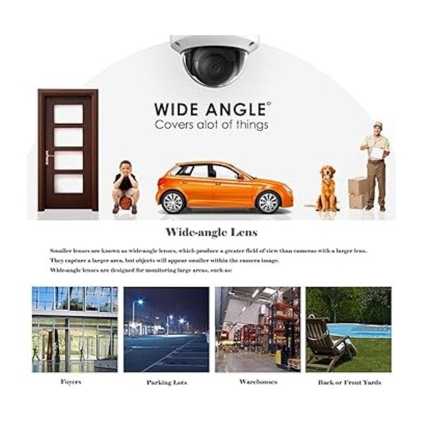 Cámara de seguridad domo IP PoE de 5 MP gran angular de_6