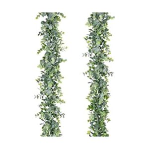 Lvydec Paquete de 2 guirnaldas artificiales de eucalipto_1