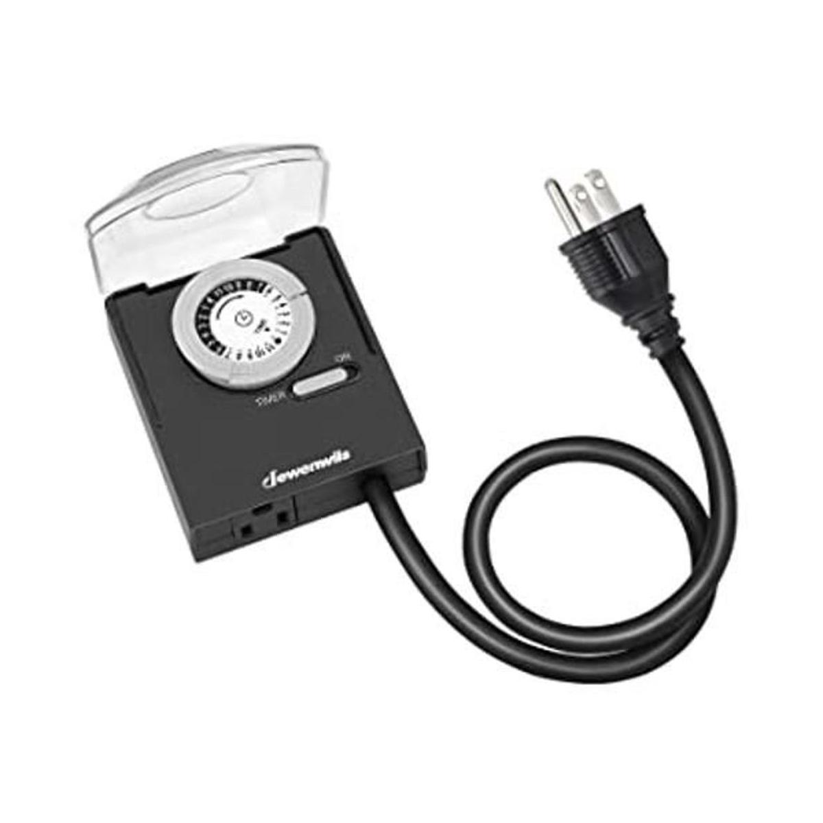 DEWENWILS Temporizador para exteriores con cable de 2 pies