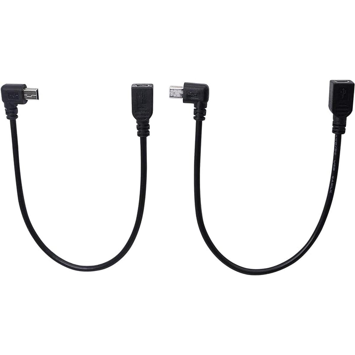 CERRXIAN Cable Mini USB Combo Mini USB Hembra a ángulo