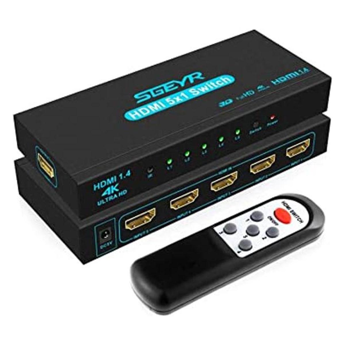 Conmutador HDMI SGEYR 5x1 HDMI 5 en 1 salida selector de
