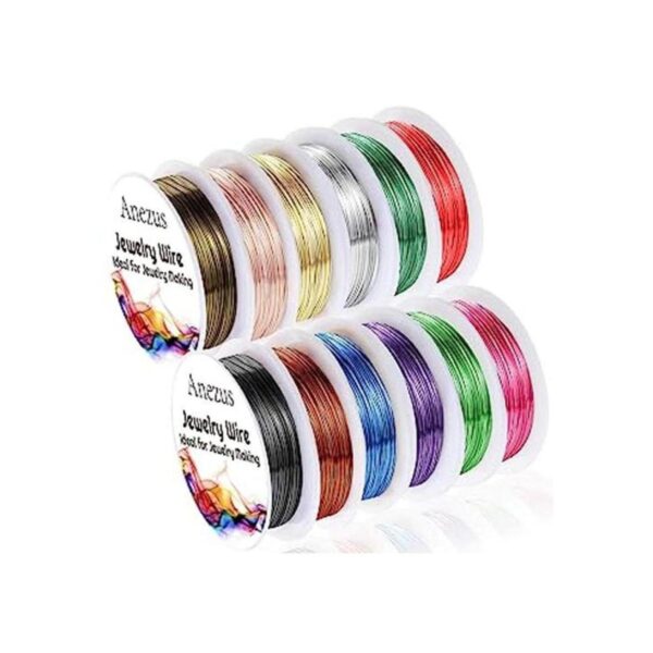 Anezus 12 rollos de alambre de joyería resistente al