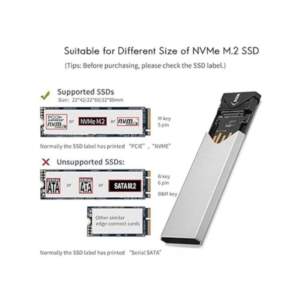 SSK aluminio M.2 NVME SSD Adaptador de caja USB 3.1 Gen_6