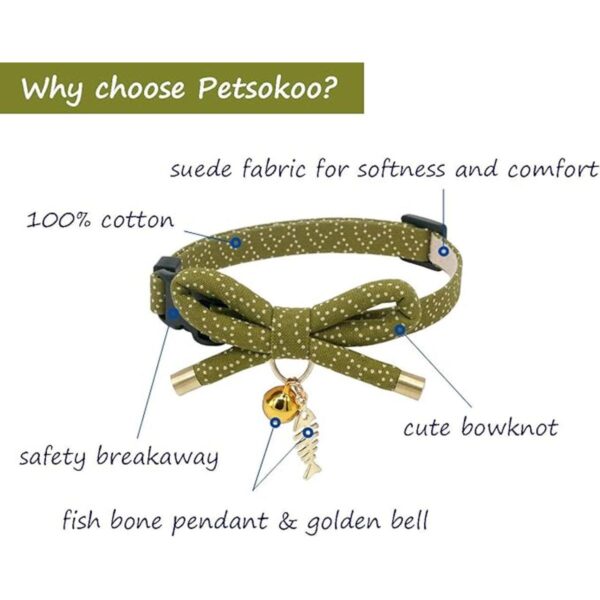 PetSoKoo Lindo collar de gato con campana. Elegante lazo_2