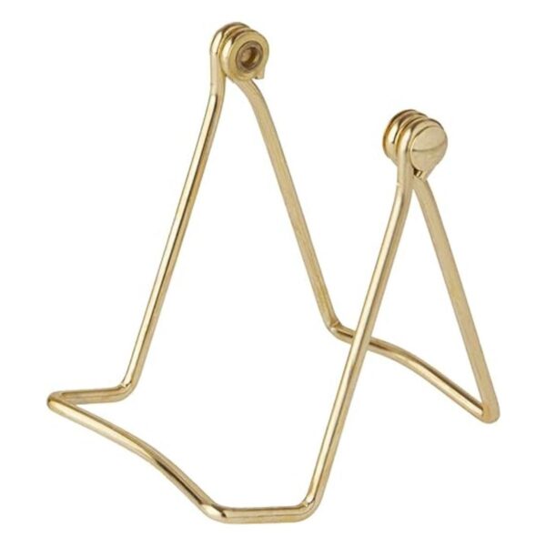 Bards Folding Goldtoned Wire Easel Stand 3 H x 2.75 W_1