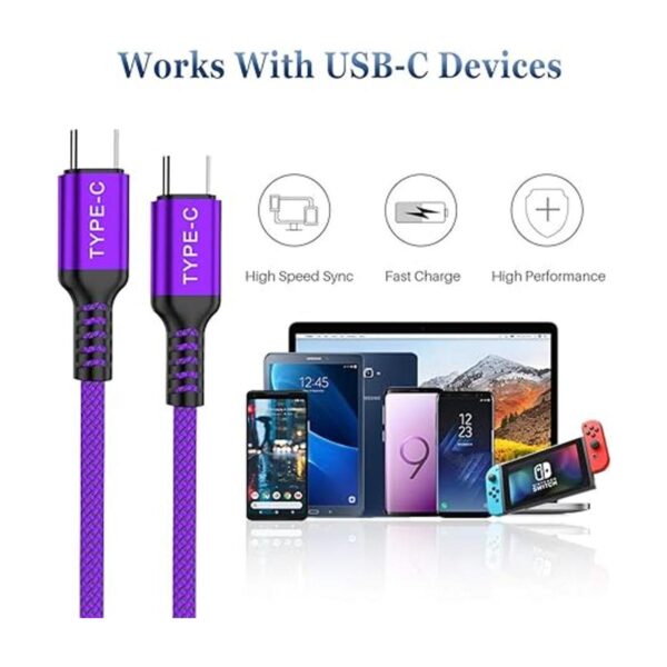 Basesailor Cable USB tipo C a C de 100 W de 10 pies2