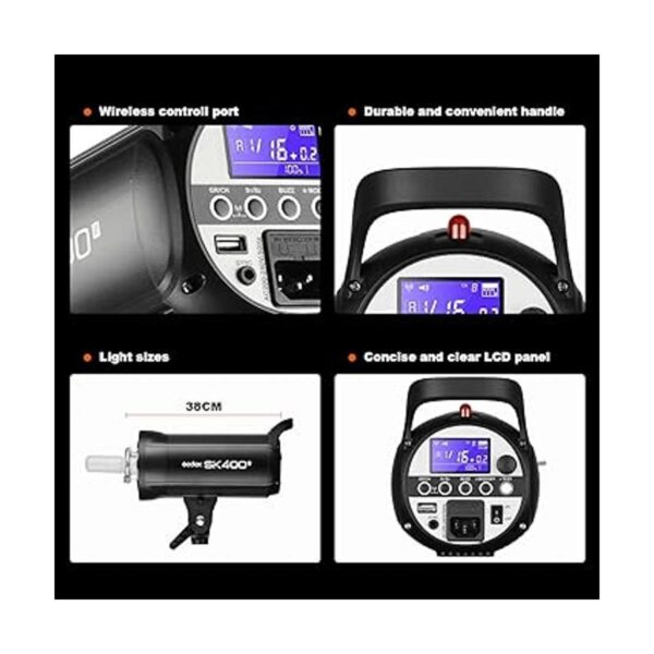 Godox SK400II 400Ws GN65 5600K Studio Flash luz monolight_6