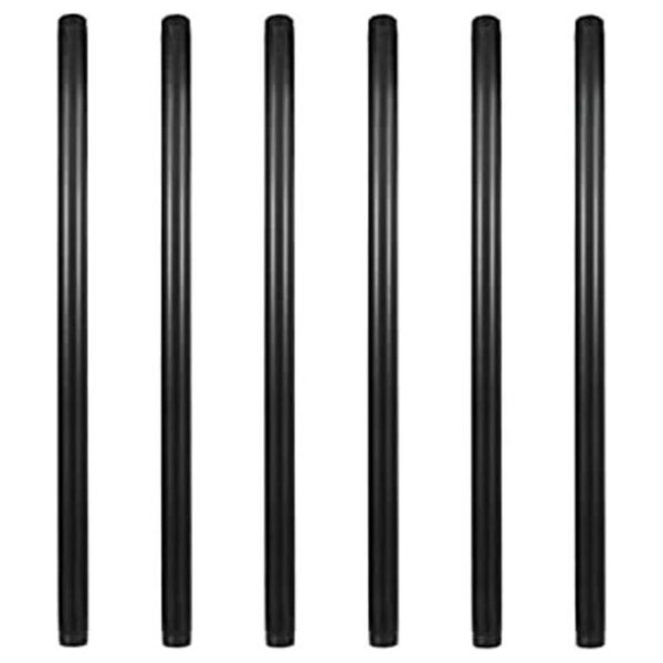 GeilSpace Juego de 6 tubos de metal negro precortados de