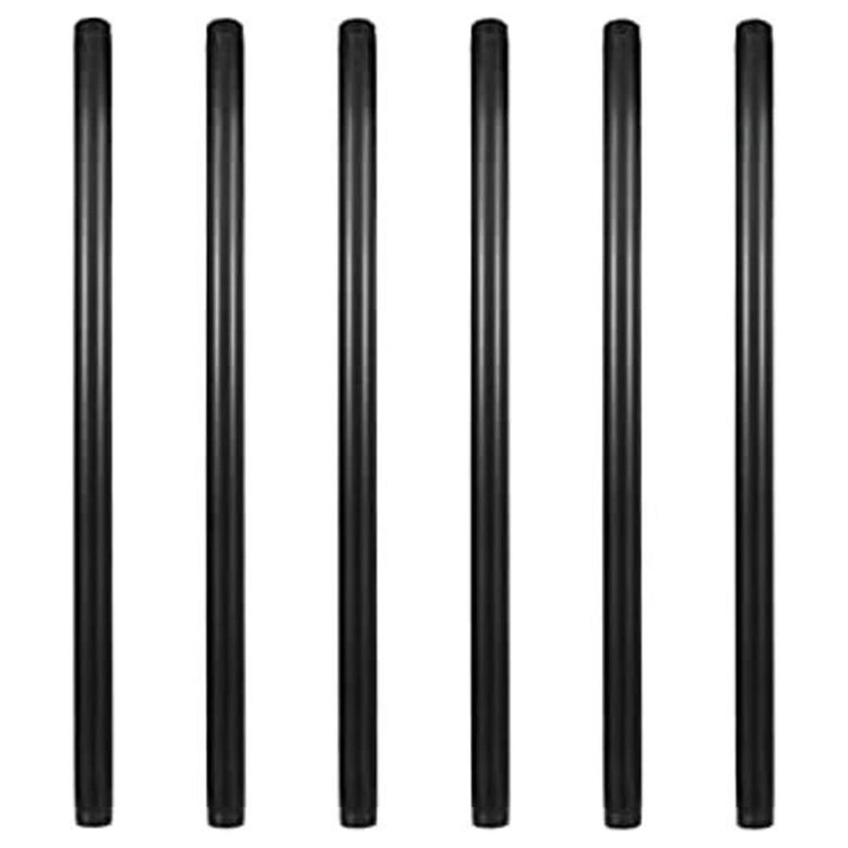GeilSpace Juego de 6 tubos de metal negro precortados de