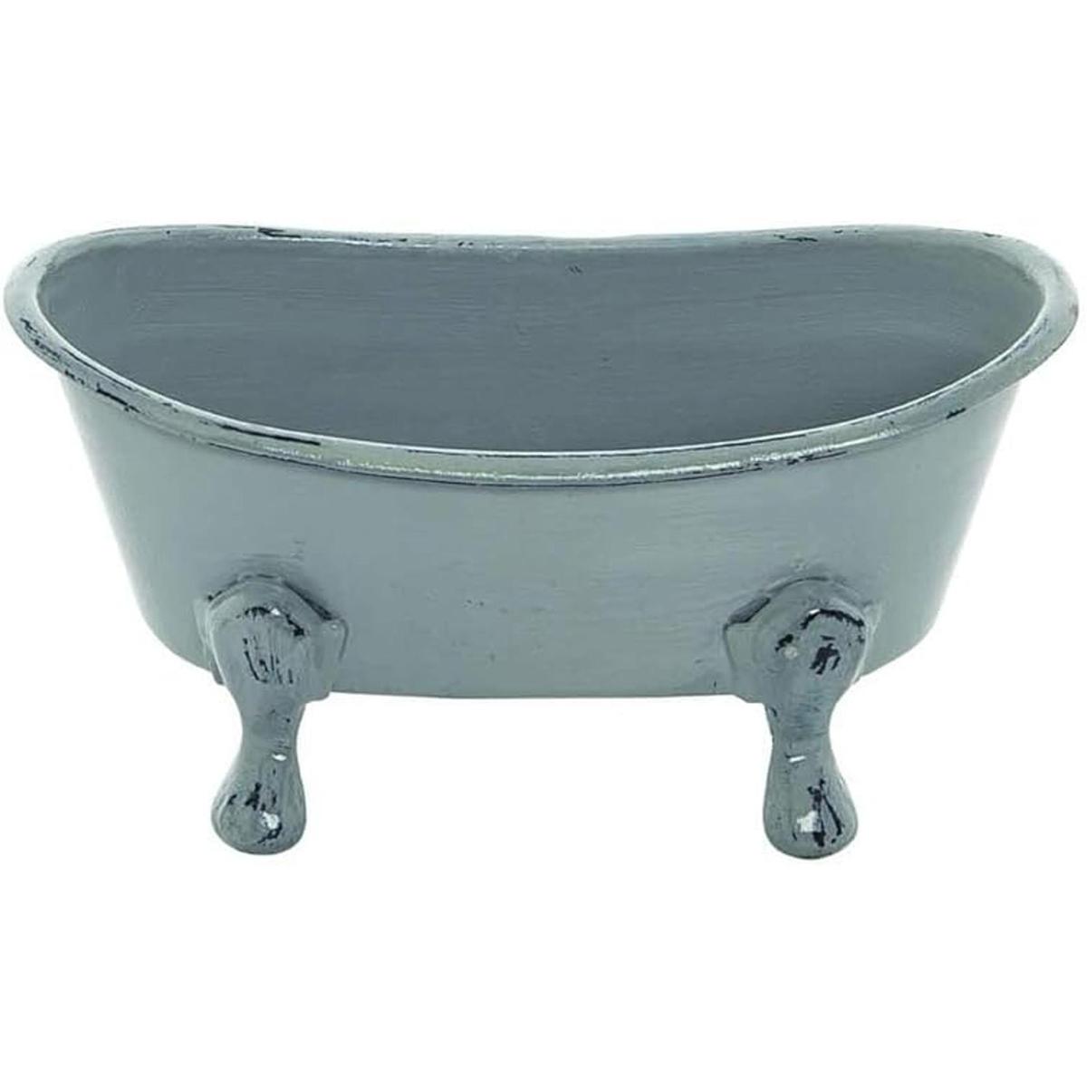 Jabonera pequeña gris para bañera