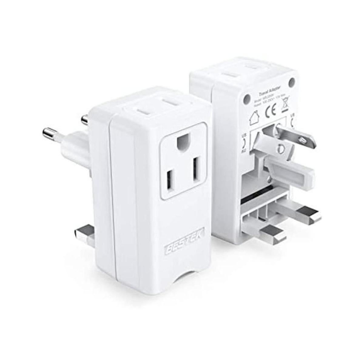 BESTEK Adaptador de enchufe de viaje mundial adaptador de
