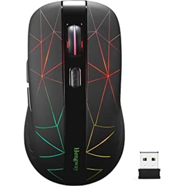 Mouse inalámbrico recargable con 6 teclas iluminación