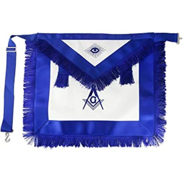 Master Mason Delantal masónico azul Lodge de cuero_1