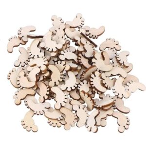 Amosfun 100 piezas de madera con forma de pie adornos de_1
