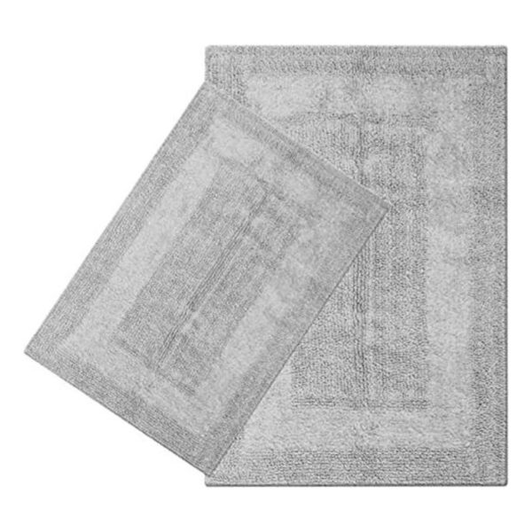 Juego de 2 alfombrillas de baño de algodón reversibles_1