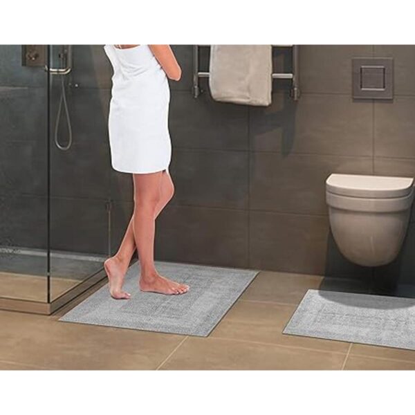 Juego de 2 alfombrillas de baño de algodón reversibles_2