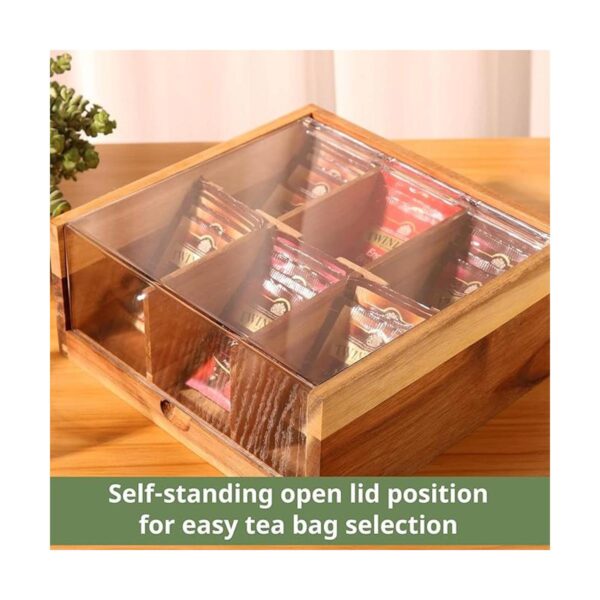 HTB Organizador de bolsas de té de madera de acacia 6_6