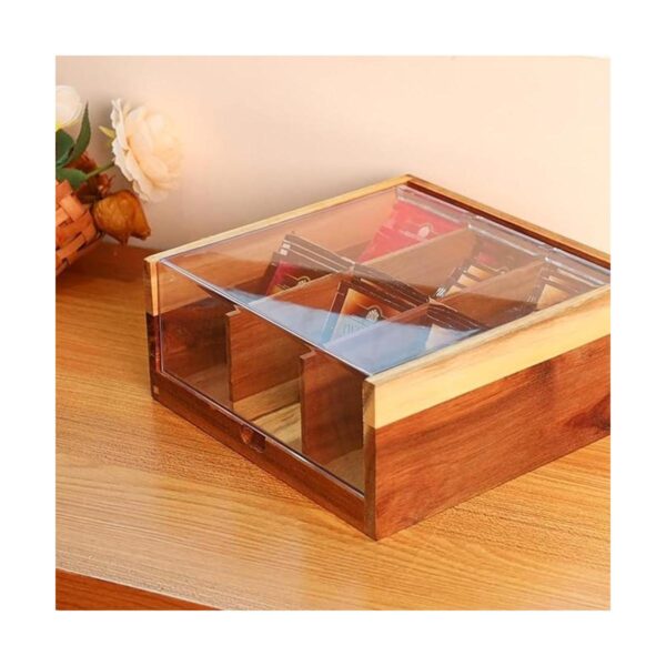 HTB Organizador de bolsas de té de madera de acacia 6_4
