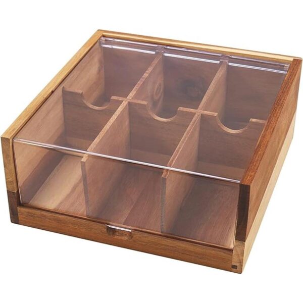 HTB Organizador de bolsas de té de madera de acacia 6_1