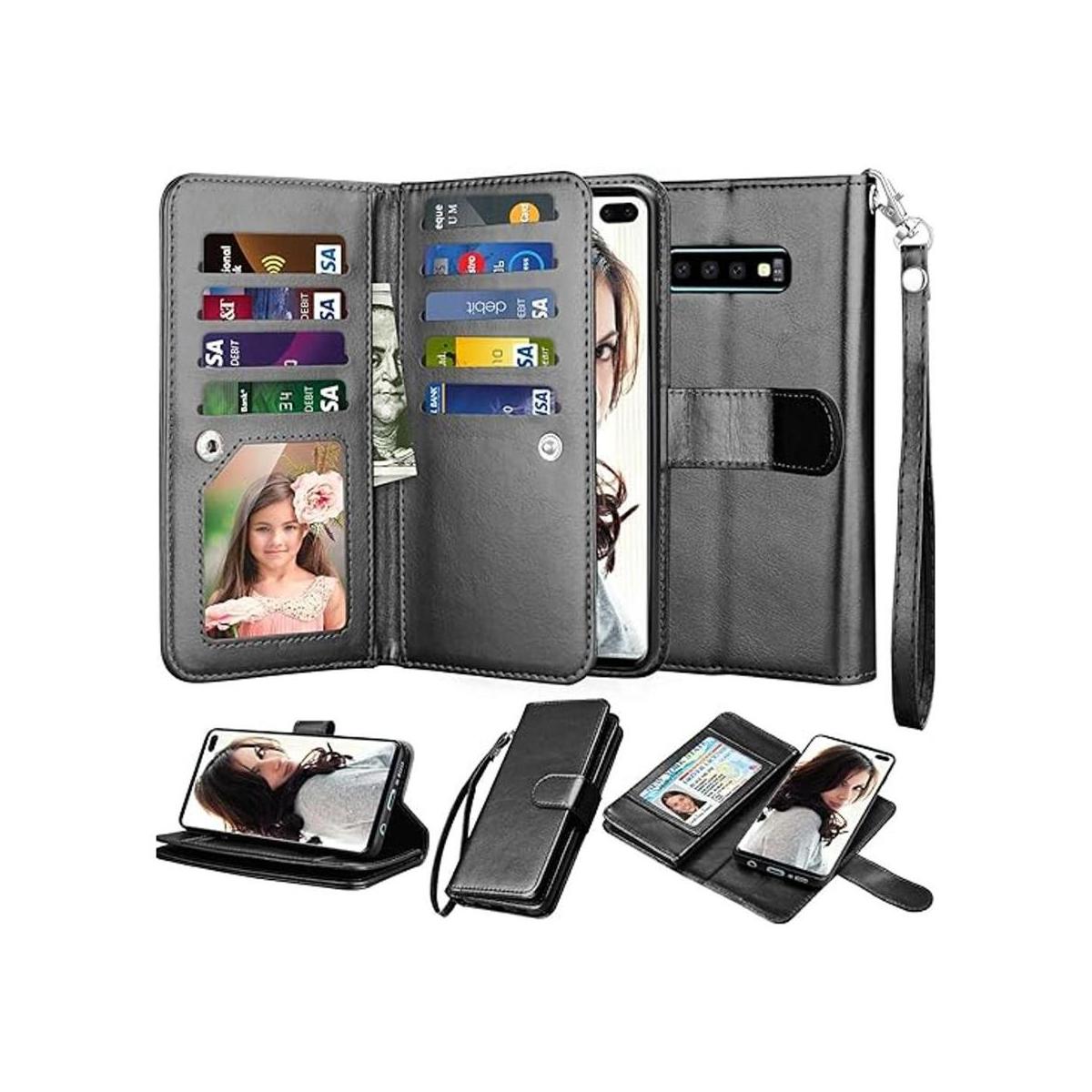 Njjex Funda tipo cartera para Galaxy S10 Plus funda para