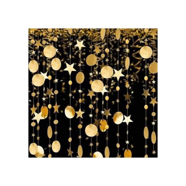Guirnalda de fiesta de estrellas pequeñas doradas con