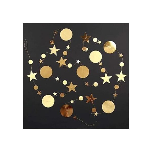 Guirnalda de fiesta de estrellas pequeñas doradas con