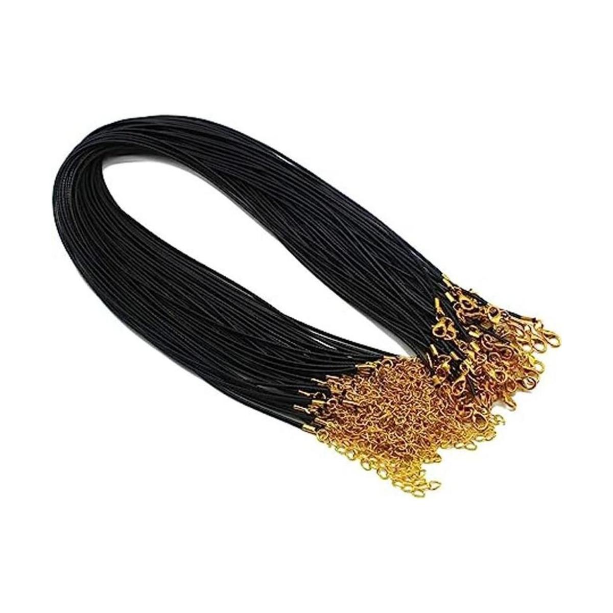 Sovenny 50 piezas 0.059 in negro encerado collar cordón