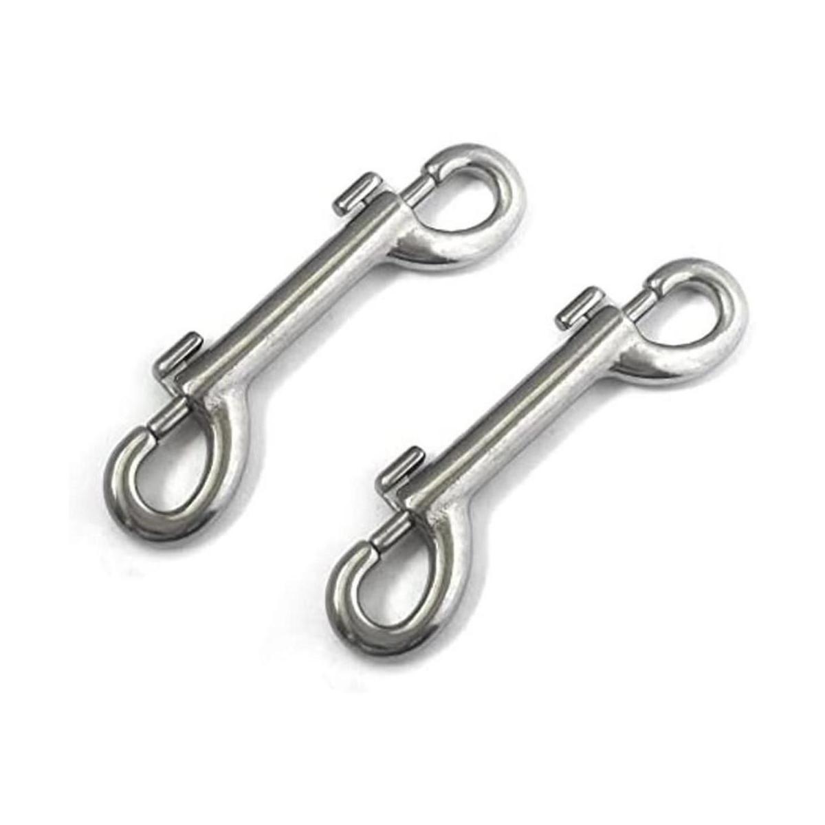 Paquete de 2 ganchos de acero inoxidable 316 de doble
