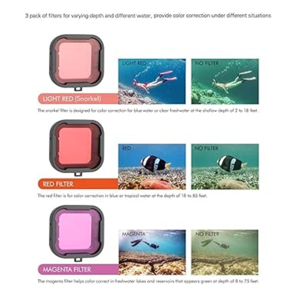 SOONSUN Carcasa impermeable con filtros de buceo para_6
