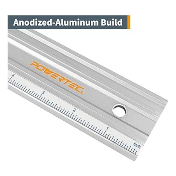 POWERTEC 71227 Borde recto de aluminio anodizado de 24
