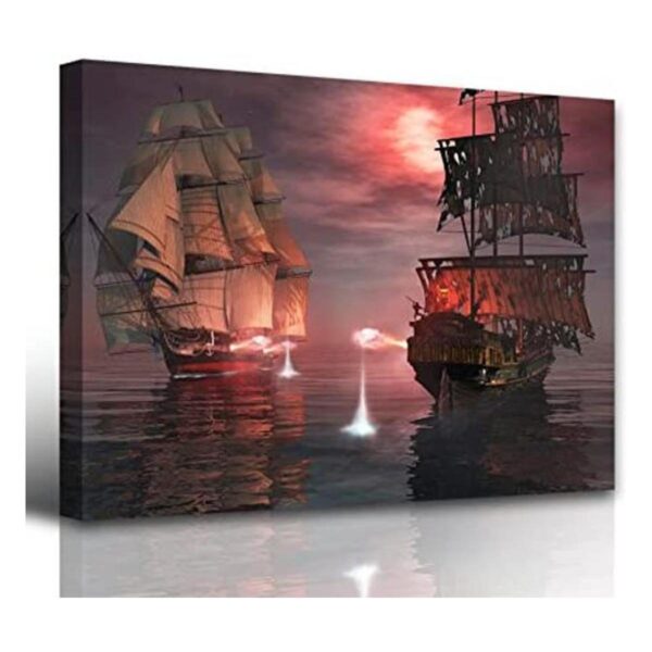 Decoración de pared para baño diseño de barco pirata_1