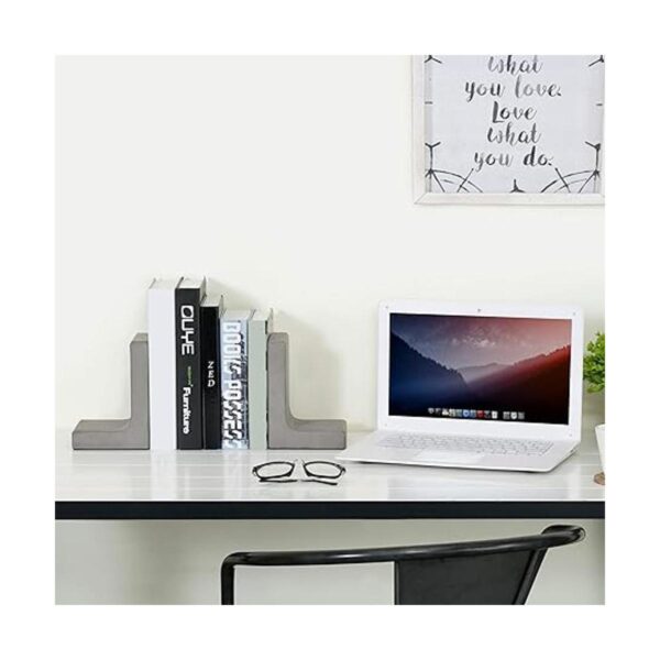 MyGift Sujetalibros decorativos de color gris cemento para_2