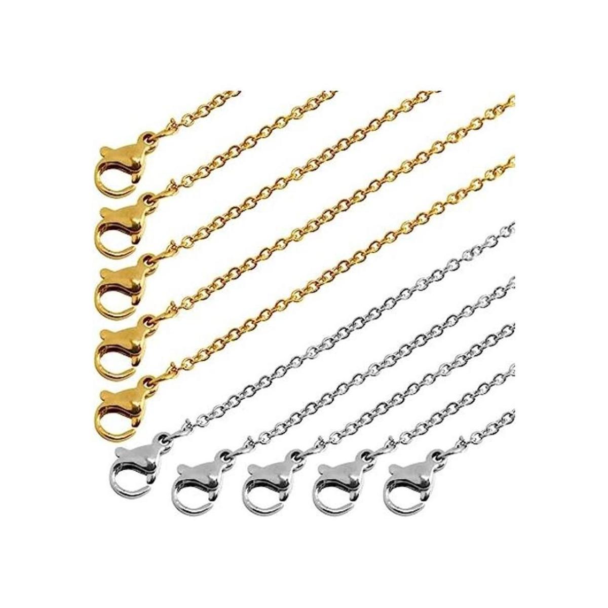 Forise 10 cadenas de cruz de acero inoxidable collar de