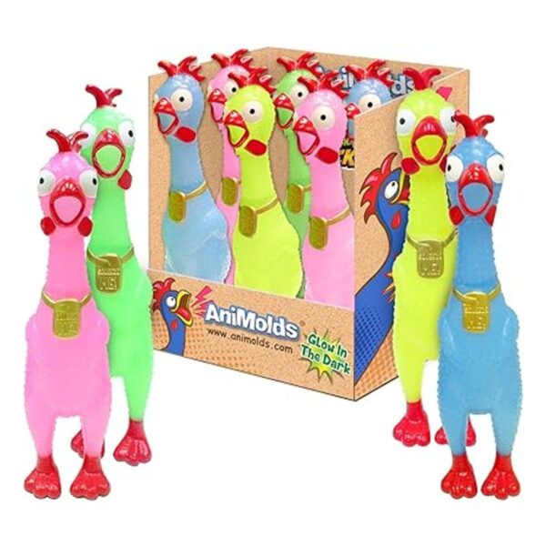 Animolds Squeeze Me Glow in The Dark Juguete de pollo de_5