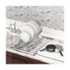 Simple Houseware Escurridor de platos plegable con tapete_3