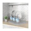 Simple Houseware Escurridor de platos plegable con tapete_5