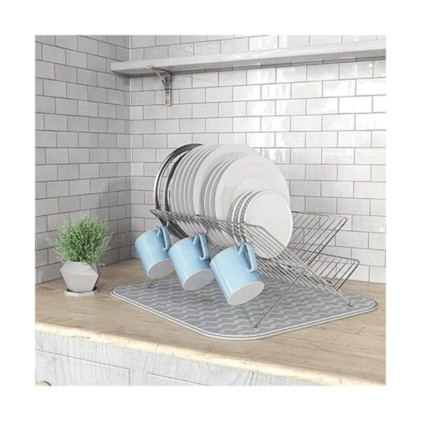Simple Houseware Escurridor de platos plegable con tapete_5