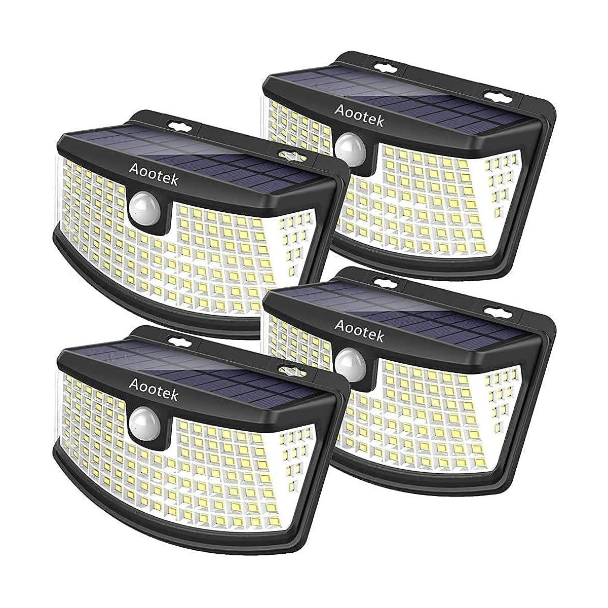 Aootek Nuevas luces solares de 120 LED con reflector de