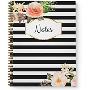 Cuaderno de tapa blanda con diseño de flores clásicas de_1