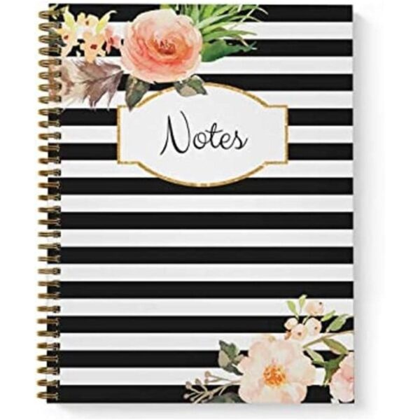 Cuaderno de tapa blanda con diseño de flores clásicas de_1