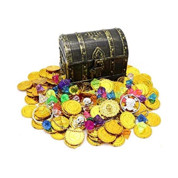 Caja de juguetes para niños con cofre del tesoro pirata de_1
