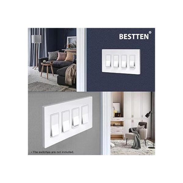 BESTTEN Placa de pared sin tornillos de 4 bandas serie_2