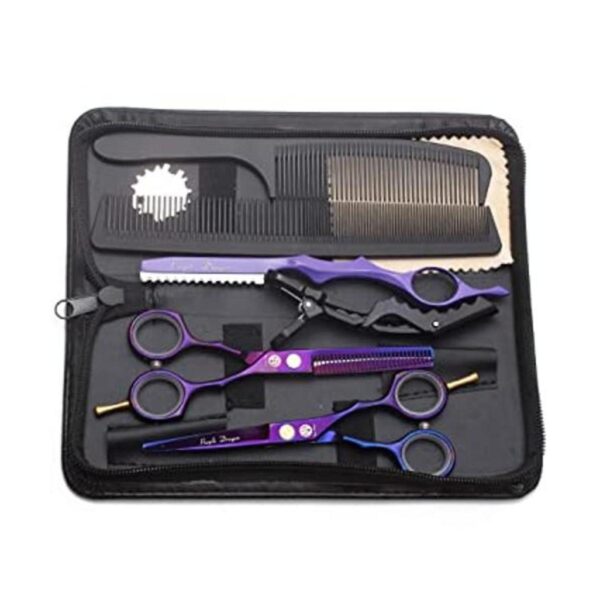 Juego de tijeras de corte de pelo morado de 5.5 pulgadas_1