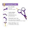 Juego de tijeras de corte de pelo morado de 5.5 pulgadas_4