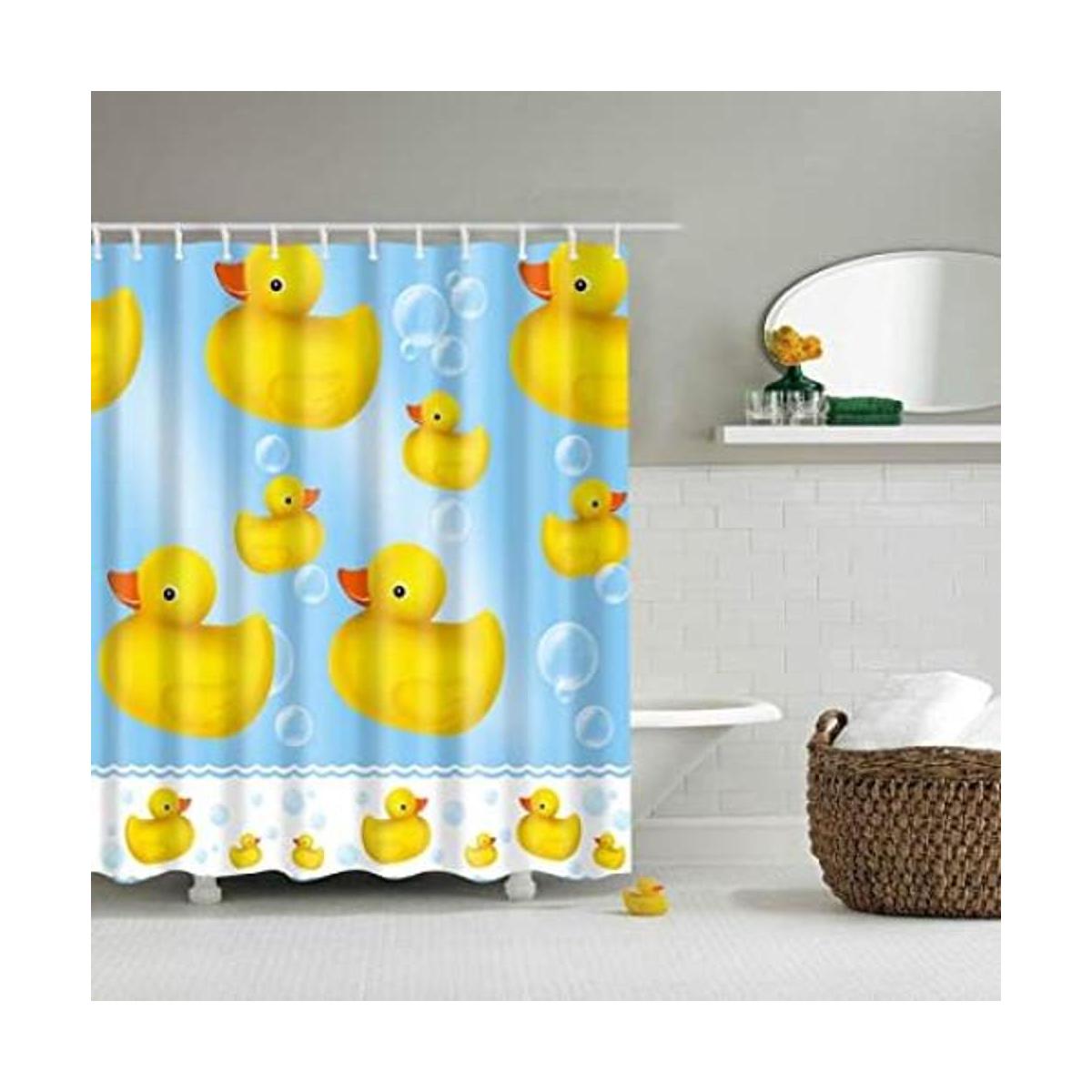 Boyouth Little Yellow Duck and Bubble Pattern Cortinas de