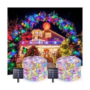 JMEXSUSS Paquete de 2 luces solares de Navidad_1