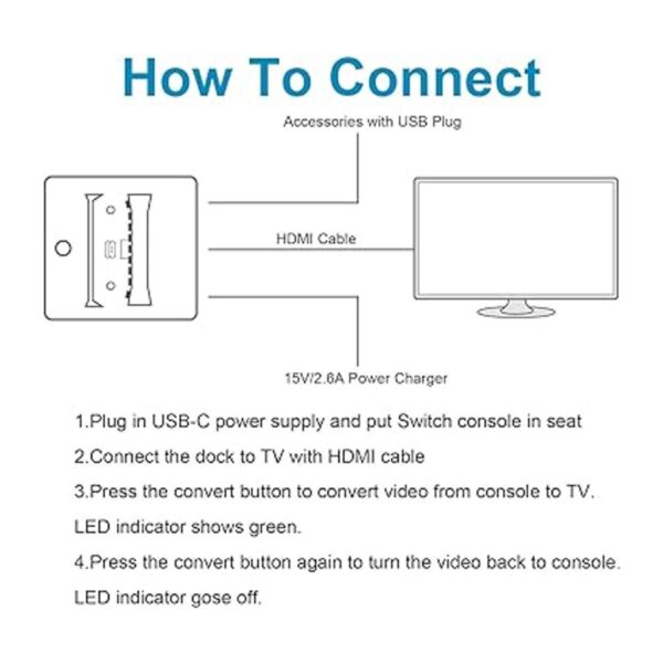 Conmutador HDMI Dock base de TV para interruptor y_2