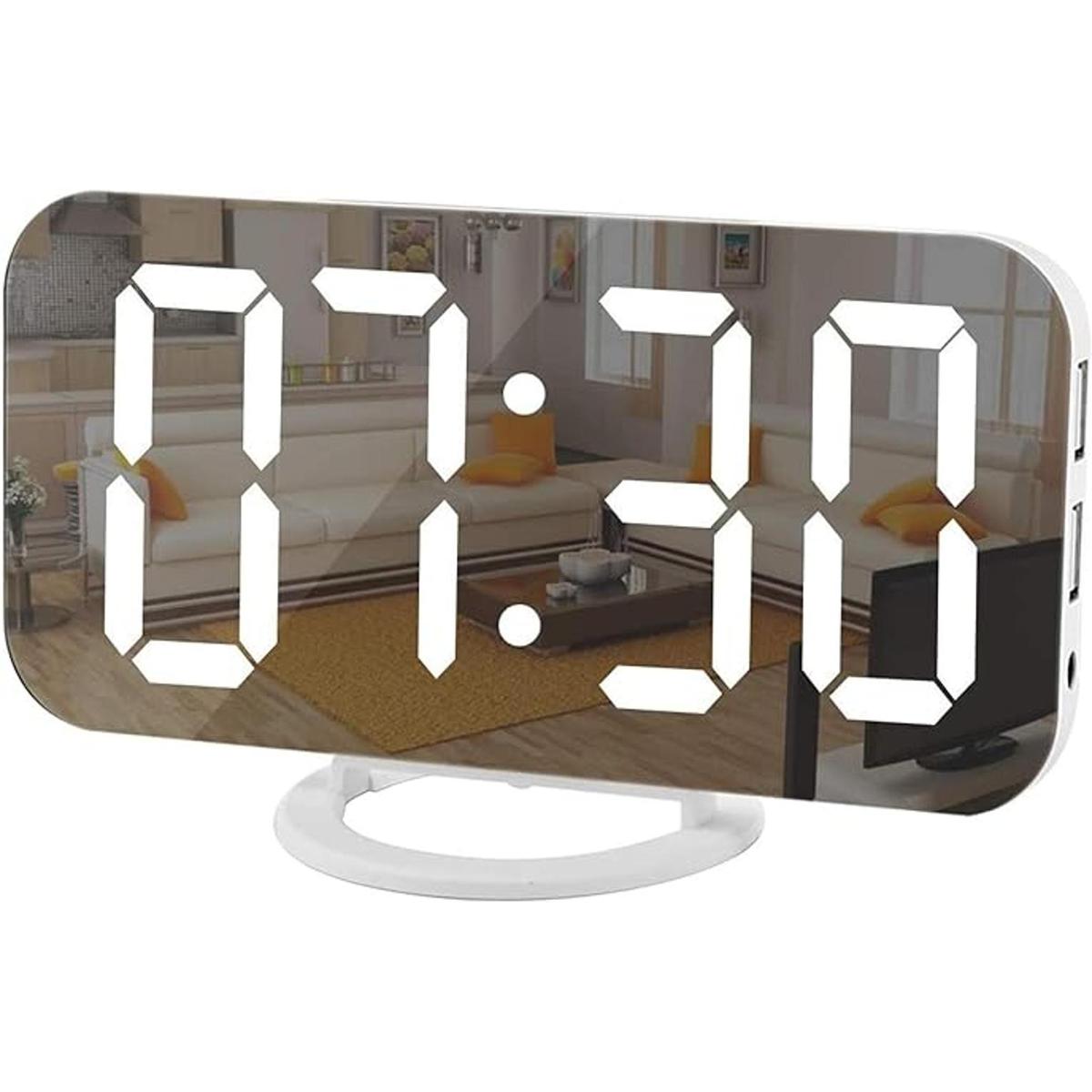 Despertador digital con pantalla LED grande con superficie
