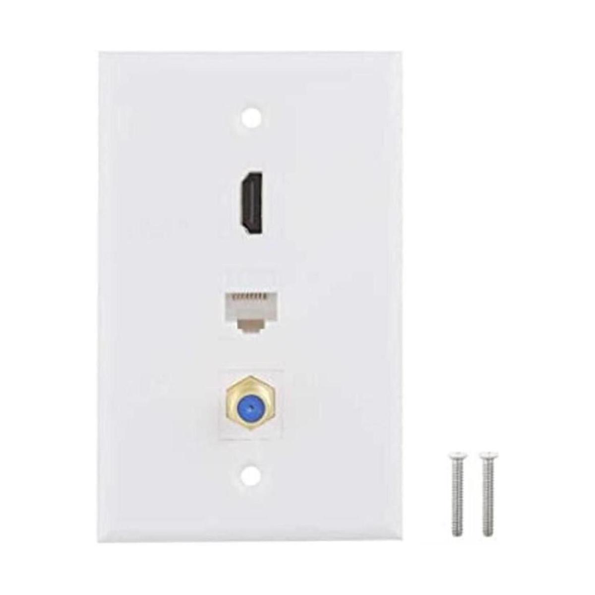Placa de pared Ethernet coaxial HDMI 1 puerto 4K HDMI